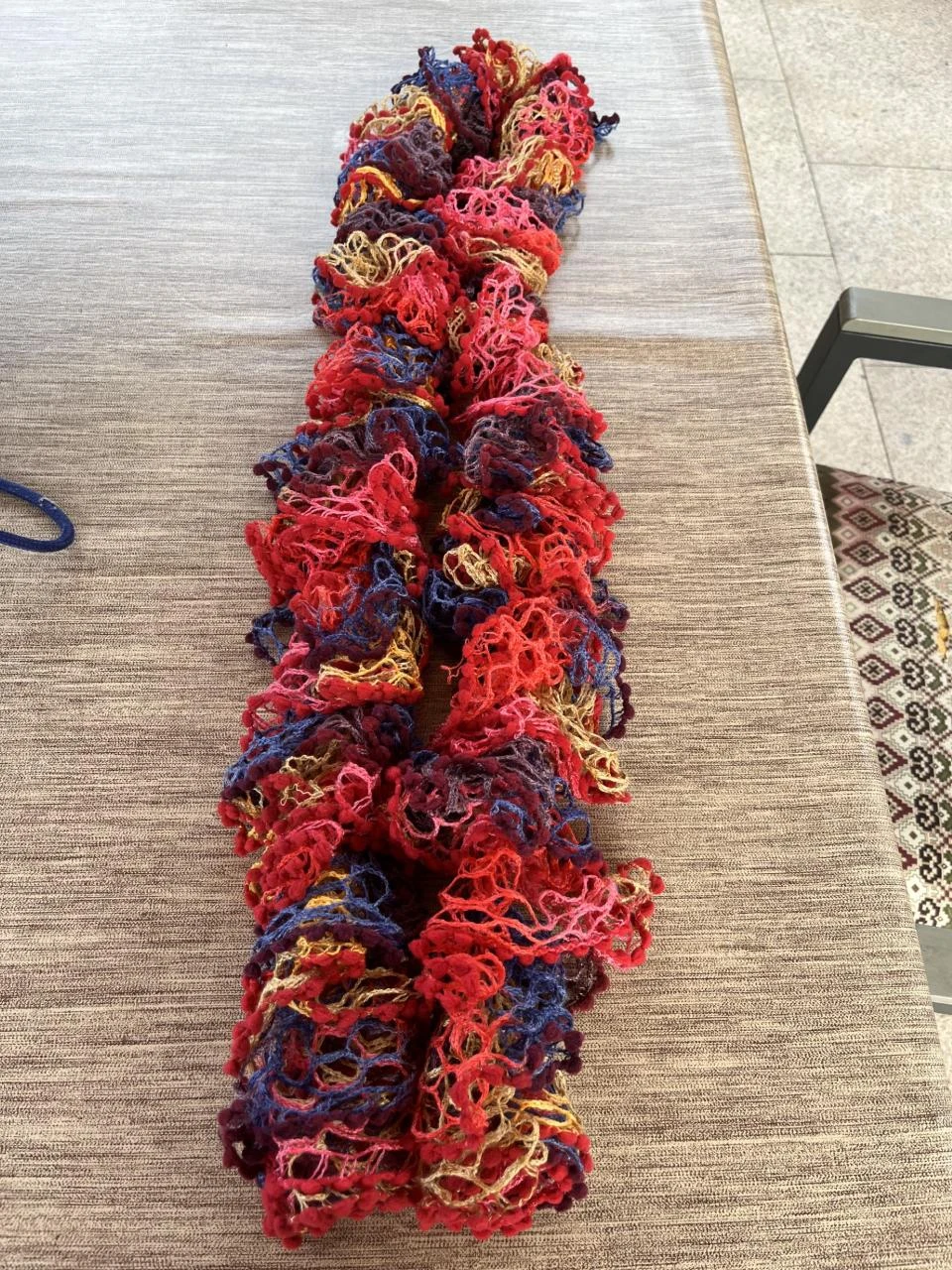 Echarpe Snood scarf Schal bufanda sjaal scairf sciarpa lenço Rouge Multicolore l – photo 3